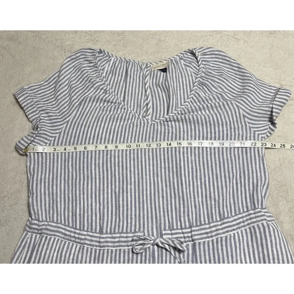 Universal Thread Linen Dress Women's Size Large Blue Hickory Stripe Faux Jumper